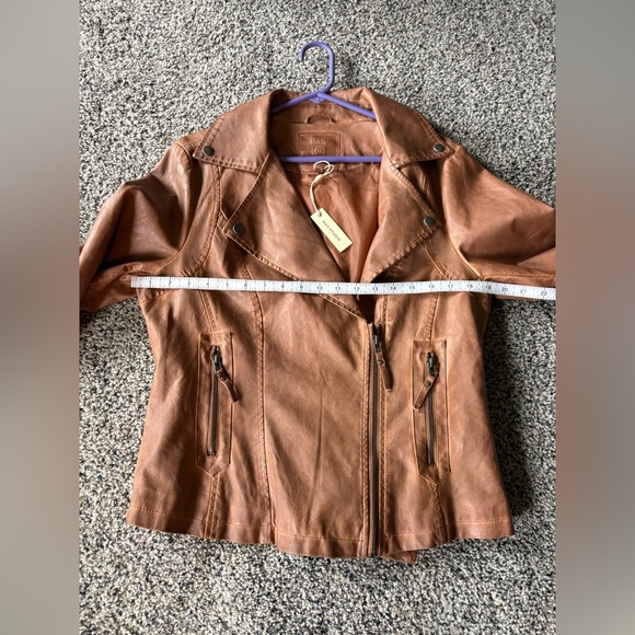 Max Studio Women's Moto Jacket. Size-L. Color-Luggage. MSRP-$98.00. NWT - Picture 12 of 13